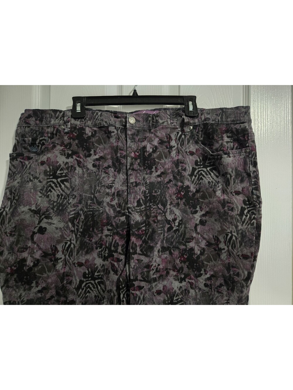 Gloria Vanderbilt Amanda High Rise Tapered Pants Plus Size 24W Abstract Stretch - Picture 6 of 7